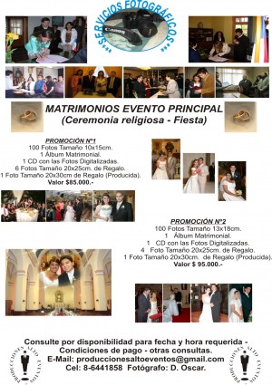 Oscar Avisos gratis en Chile en Santiago |  OSCAR FOTOGRAFO PARA MATRIMONIOS � EVENTOS � BAUTISOS � BODAS, FOTOGRAFIA PARA BODAS - MATRIMONIOS