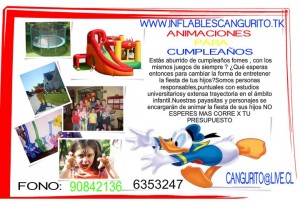 inflablescangurito Avisos gratis en Chile en Santiago |  juegos inflables para celebrar el cumplea&ntilde;os de su regalon, animaciones eventos 