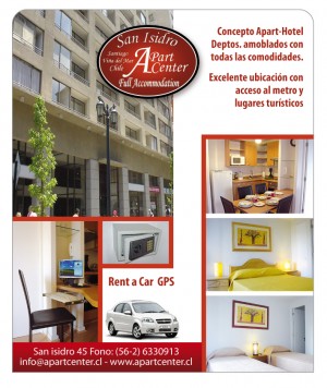 Sergio Cruces Avisos gratis en Chile en Santiago |  Alojamiento en Santiago Apart Hotel Centrico ApartCenter, Tarifas desde 30.000 por dia (2 personas)