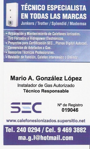 Mario  Avisos gratis en Chile en Limache |  Reparaci&oacute;n e Instalaci&oacute;n Calef&oacute;n Ionizados SEC, Mantenimiento y Proyectos a la SEC.