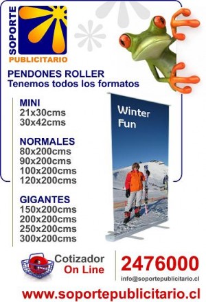 SOPORTEPUBLICITARIO Avisos gratis en Chile en Santiago |  PENDONES ROLLER Tenemos todos los formatos, Tenemos todos los formatos (pendon Roller, pend&oacute;n Roller, pendones Roller, 