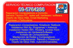 Servicio Tecnico Computacion - Domicilio: Contacto CEL: 09-5 Avisos gratis en Chile en Vitacura |   Reparacion Arreglo Computador Notebook PC Servicio Tecnico 095764286,  Reparacion Arreglo Computador Notebook PC Servicio Tecnico 095764286