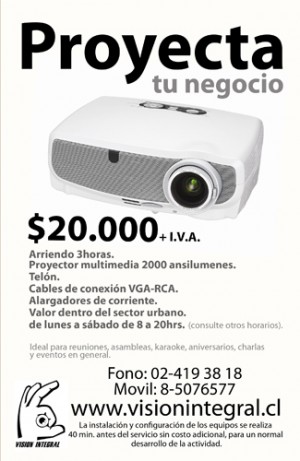 Daniel Espinoza C Avisos gratis en Chile en &Ntilde;u&ntilde;oa |  Arriendo data show para eventos y manifestaciones en general, $20.000 por 3 hrs con telon portatil incluido