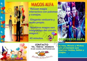 Alfa Eventos Cumplea&ntilde;os Avisos gratis en Chile en Santiago |  Cumplea&ntilde;os Infantiles Funcion Titeres Show Magos Payasitas Pintacaritas 769, Barney Minnie Mickey Lazy Town Monitoras Castillos Toboganes Mesas y Sillas