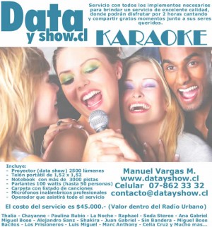 manuel vargas Avisos gratis en Chile en Lo Barnechea |  Arriendo karaoke todo santiago www.datayshow.cl, Karoake adultos e infantiles 2 horas $45.000 todo santiago