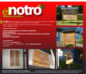 El Notro Soluciones Gr&aacute;ficas Avisos gratis en Chile en Coyhaique |  Letreros en maderas nativas. Coyhaique, Dise&ntilde;o y Confecci&oacute;n de Letreros, textos y logos adhesivos.