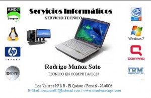 Servicios Informaticos Avisos gratis en Chile en El Quisco |  reparacion computadores , Algarrobo, Mirasol, El Quisco, Isla Negra, El Tabo