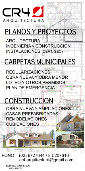 CR4 ARQUITECTURA Avisos gratis en Chile en &Ntilde;u&ntilde;oa |  ARQUITECTO REGULARIZACIONES PERMISOS DE OBRAS , PLANOS Y CONSTRUCCION, ARQUITECTO , NU&Ntilde;OA , LAS CONDES , QUILICURA ,MAIPU , HUECHURABA , TODA RM 
