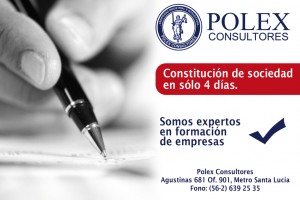 POLEX CONSULTORES Avisos gratis en Chile en Santiago |  &iquest;Necesitas Constituir una Sociedad?, POLEX CONSULTORES lo realiza en s&oacute;lo 4 d&iacute;as
