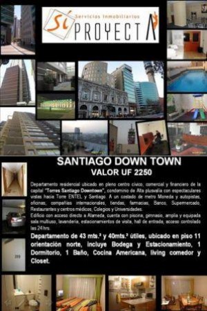 Pamela Devia  Avisos gratis en Chile en Santiago |  EXCELENTE DEPARTAMENTO EN SANTIAGO DOWNTOWN, DEPARTAMENTO 1 DORMITORIO, ESTACIONAMIENTO Y BODEGA INCLUIDA