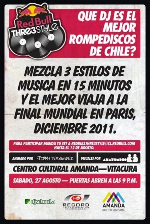 araceli mancilla Avisos gratis en Chile en Santiago |  Dj School Chile, te invita a participara al Red Bull Thre3 Style!, Convi&eacute;rtete en el mejor DJ del mundo