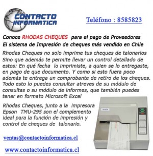 contacto Avisos gratis en Chile en Santiago |  imprimir cheques, Impresora y programa para imprimir cheques de talonario