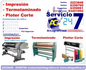ALTAGRAFICA Avisos gratis en Chile en Santiago |  URGENCIAS 24HRS, IMPRESI&Oacute;N + TERMOLAMINADO + PLOTER DE CORTE