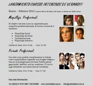 Centro IDEAL Avisos gratis en Chile en Santiago |  Curso Maquillaje y Peinado Profesional INTENSIVO, Venite a Buenos Aires para realizar estos cursos