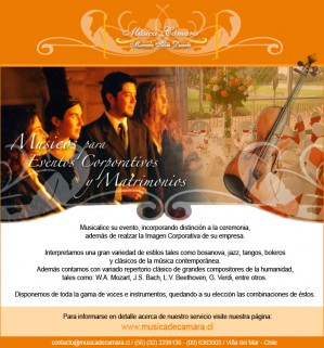 Horacio Silva Duarte Avisos gratis en Chile en Lo Barnechea |  Boda civil en centro de evento, cantantes + m&uacute;sicos en vivo, Amplio repertorio a elecci&oacute;n de los novios