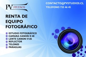 PV Studios Avisos gratis en Chile en Providencia |  Arriendo de Equipos Fotogr&aacute;ficos, Ofrecemos arriendo de nuestros equipos fotogr&aacute;ficos.