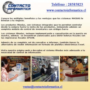 Contacto Informatica Avisos gratis en Chile en Santiago |  Sistema de Puntos de Venta, Sistemas de control de compra-venta