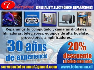 SERVICIO TECNICO TELERAMA Avisos gratis en Chile en Santiago |  PRESUPUESTO AL INSTANTE, 26712677 www.telerama.cl