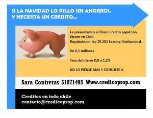 Sara Contreras Avisos gratis en Chile en San Joaqu&iacute;n |  La navidad lo pillo sin ahorros? creditos con dicom! unico legal en ch, Somos la unica alternativa seria en el mercado