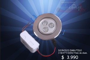 RENTAGAME CHILE Avisos gratis en Chile en La Cisterna |  Dicroico led embutido 3 watt/220v/luzfria/precio:  $ 3990, Iluminacion led