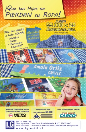 Gabriela  Avisos gratis en Chile en Santiago |  Etiqueta para marcar la ropa de colegio, Marca la ropa con dise&ntilde;o