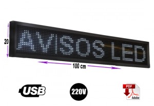 importadora full-led Avisos gratis en Chile en La Cisterna |  Letrero programable led 20 x100 cm  blanco, Letreros programables led usb y tecnolog&iacute;a publicitaria