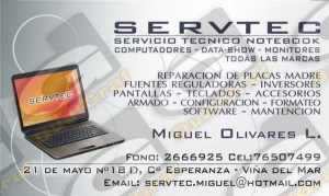 SERVTEC Avisos gratis en Chile en Quillota |  SERVICIO TECNICO NOTEBOOK QUILLOTA OLMUE LIMACHE VILLA ALEMANA QUILPUE, REPARACION VI&Ntilde;A DEL MAR VALPARAISO RE&Ntilde;ACA CON-CON