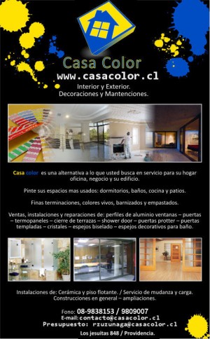 RICARDO ZUZUNAGA Avisos gratis en Chile en Providencia |  TERMOPANELES@CASACOLOR.CL  09/89838153 O2/9809007, CIERRE DE TERRAZA VENTANALES REPARACIONES PUERTAS PROTTER