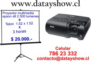 manuel vargas Avisos gratis en Chile en Santiago |  Arriendo proyector data show epson 2500 ansi l&uacute;mens, data show mas telon por 3 hora $20.000