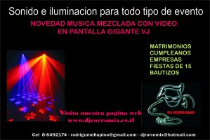 rodrigo Avisos gratis en Chile en Estaci&oacute;n Central |  Musica para eventos Audio iluminaci&oacute;n eventos m&uacute;sica dj matrimonios karaoke, Fiestas en General  ,Musica en pantalla Gigante con los Videos 