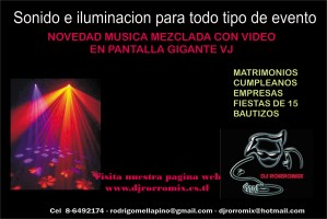 rodrigo Avisos gratis en Chile en San Bernardo |  Dj ,VJ, KARAOKE. MUSICA, AUDIO E ILUMINACION PARA TODO TIPO DE EVENTOS, Fiestas en General  ,Musica en pantalla Gigante con los Videos 